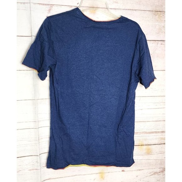 Vassari Los Angeles Blue L Rare Designer V-Neck Shirt with Pocket - Picture 3 of 16